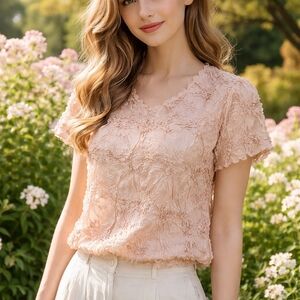 Origami Magic Scarf Crush Textured Pale Gold Shimmery Fairy Women's Top One Size